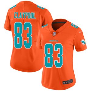 Dolphins #83 Chase Claypool Orange Women's Stitched NFL Limited Inverted Legend Jersey