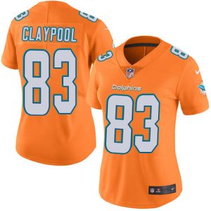 wholesale Dolphins #83 Chase Claypool Orange Women's Stitched NFL Limited Rush Jersey