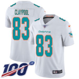 limited Dolphins #83 Chase Claypool White Men's Stitched NFL 100th Season Vapor Limited Jersey