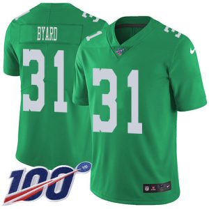 eagles #31 kevin byard green men's stitched nfl limited rush 100th season replica jersey