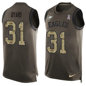 eagles #31 kevin byard green men's stitched nfl limited salute to service tank top limited jersey