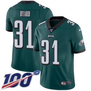 eagles #31 kevin byard green team color men's stitched nfl 100th season vapor untouchable limited wholesale jersey