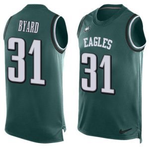 eagles #31 kevin byard green team color men's stitched nfl limited tank top customized jersey