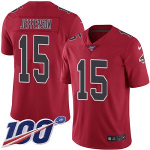 youth Falcons #15 Van Jefferson Red Men's Stitched NFL Limited Rush 100th Season Jersey