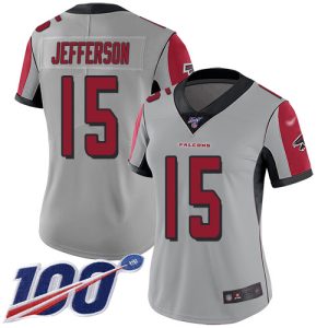 falcons #15 van jefferson silver stitched women's nfl limited inverted legend 100th season authentic jersey