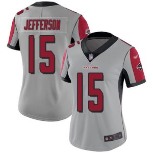 wholesale Falcons #15 Van Jefferson Silver Stitched Women's NFL Limited Inverted Legend Jersey