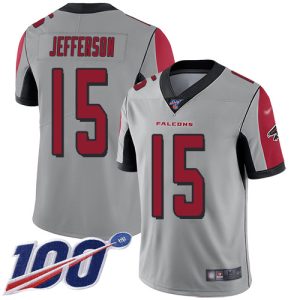 Falcons #15 Van Jefferson Silver Stitched Youth NFL Limited Inverted Legend 100th Season Jersey