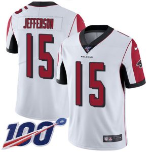 falcons #15 van jefferson white men's stitched nfl 100th season vapor untouchable limited youth jersey