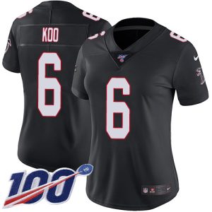 falcons #6 younghoe koo black alternate stitched women's nfl 100th season vapor untouchable limited cheap jersey