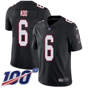 Falcons #6 Younghoe Koo Black Alternate Stitched Youth NFL 100th Season Vapor Untouchable Limited Jersey