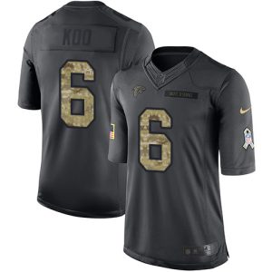 falcons #6 younghoe koo black men's stitched nfl limited 2016 salute to service limited jersey