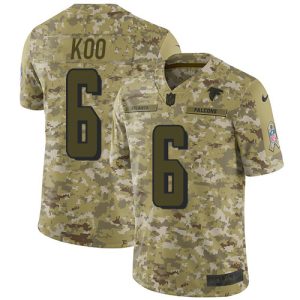 falcons #6 younghoe koo camo men's stitched nfl limited 2018 salute to service cheap jersey