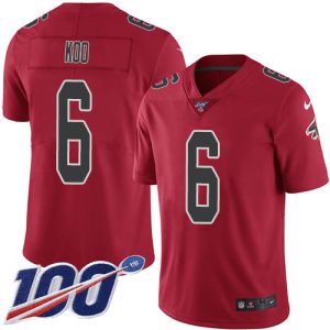 replica Falcons #6 Younghoe Koo Red Men's Stitched NFL Limited Rush 100th Season Jersey