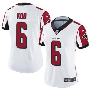 elite Falcons #6 Younghoe Koo White Stitched Women's NFL Vapor Untouchable Limited Jersey