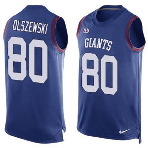 Giants #80 Gunner Olszewski Royal Blue Team Color Men's Stitched NFL Limited Tank Top Jersey