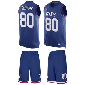 Giants #80 Gunner Olszewski Royal Blue Team Color Men's Stitched NFL Limited Tank Top Suit Jersey