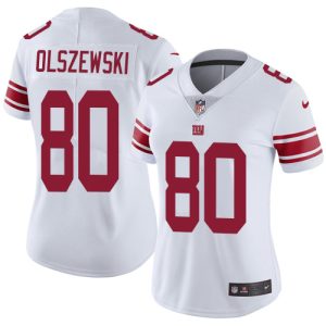 customized Giants #80 Gunner Olszewski White Women's Stitched NFL Vapor Untouchable Limited Jersey