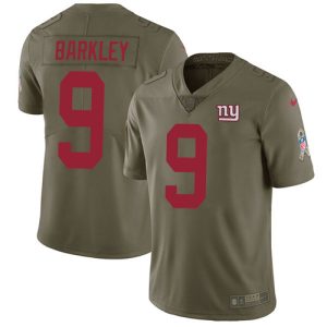 wholesale Giants #9 Matt Barkley Olive Men's Stitched NFL Limited 2017 Salute To Service Jersey