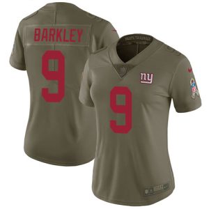 cheap Giants #9 Matt Barkley Olive Women's Stitched NFL Limited 2017 Salute To Service Jersey