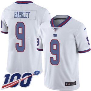 wholesale Giants #9 Matt Barkley White Men's Stitched NFL Limited Rush 100th Season Jersey