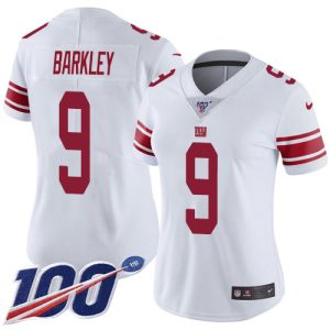 wholesale Giants #9 Matt Barkley White Women's Stitched NFL 100th Season Vapor Untouchable Limited Jersey