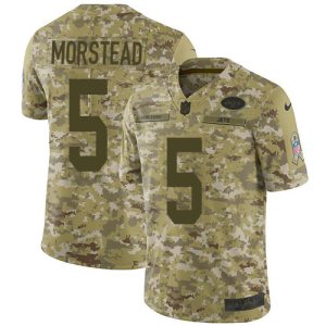 elite Jets #5 Thomas Morstead Camo Youth Stitched NFL Limited 2018 Salute To Service Jersey