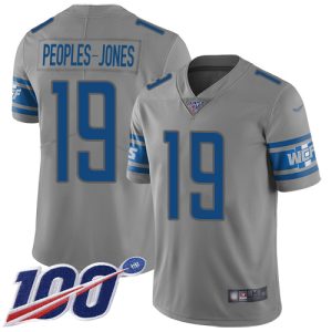 wholesale Lions #19 Donovan Peoples-Jones Gray Men's Stitched NFL Limited Inverted Legend 100th Season Jersey