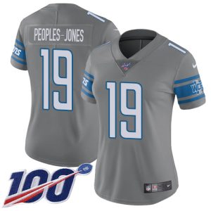 wholesale Lions #19 Donovan Peoples-Jones Gray Women's Stitched NFL Limited Rush 100th Season Jersey