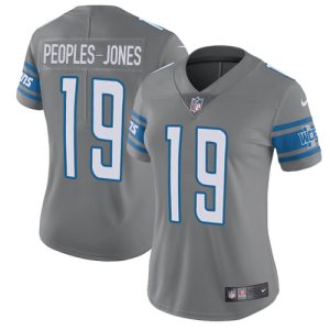 replica Lions #19 Donovan Peoples-Jones Gray Women's Stitched NFL Limited Rush Jersey