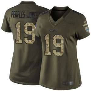 replica Lions #19 Donovan Peoples-Jones Green Women's Stitched NFL Limited 2015 Salute to Service Jersey