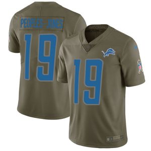 cheap Lions #19 Donovan Peoples-Jones Olive Youth Stitched NFL Limited 2017 Salute To Service Jersey