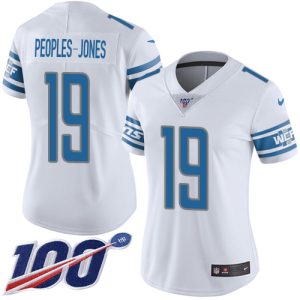 lions #19 donovan peoples-jones white women's stitched nfl 100th season vapor untouchable limited replica jersey