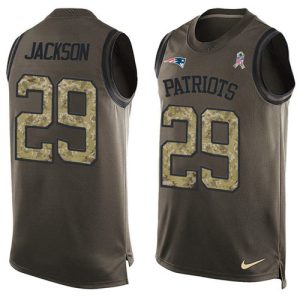 cheap Patriots #29 J.C. Jackson Green Men's Stitched NFL Limited Salute To Service Tank Top Jersey