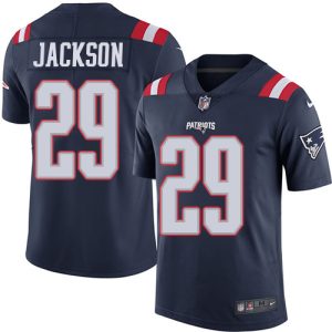 Patriots #29 J.C. Jackson Navy Blue Men's Stitched NFL Limited Rush Jersey