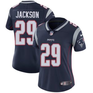 customized Patriots #29 J.C. Jackson Navy Blue Team Color Women's Stitched NFL Vapor Untouchable Limited Jersey