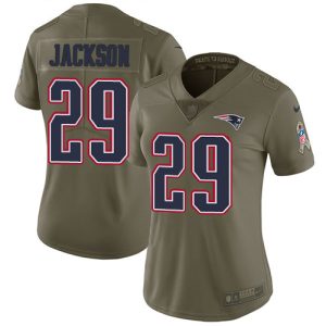 Patriots #29 J.C. Jackson Olive Women's Stitched NFL Limited 2017 Salute To Service Jersey