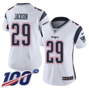 Patriots #29 J.C. Jackson White Women's Stitched NFL 100th Season Vapor Limited Jersey