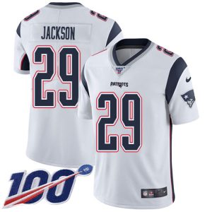 Patriots #29 J.C. Jackson White Youth Stitched NFL 100th Season Vapor Limited Jersey