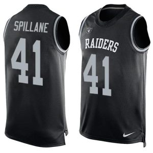 wholesale Raiders #41 Robert Spillane Black Team Color Men's Stitched NFL Limited Tank Top Jersey