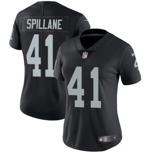 cheap Raiders #41 Robert Spillane Black Team Color Women's Stitched NFL Vapor Untouchable Limited Jersey