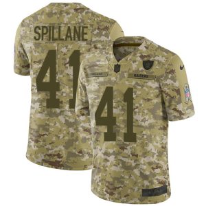 raiders #41 robert spillane camo youth stitched nfl limited 2018 salute to service youth jersey