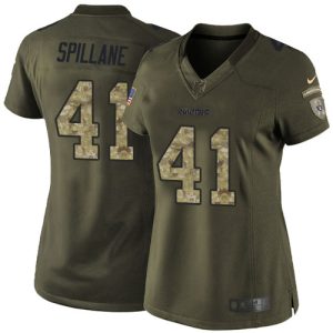 limited Raiders #41 Robert Spillane Green Women's Stitched NFL Limited 2015 Salute to Service Jersey