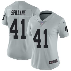 Raiders #41 Robert Spillane Silver Women's Stitched NFL Limited Inverted Legend Jersey