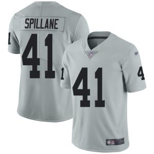 authentic Raiders #41 Robert Spillane Silver Youth Stitched NFL Limited Inverted Legend Jersey