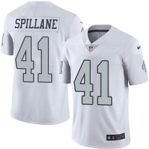 Raiders #41 Robert Spillane White Men's Stitched NFL Limited Rush Jersey