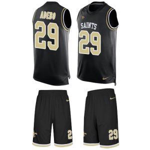 saints #29 paulson adebo black team color men's stitched nfl limited tank top suit customized jersey