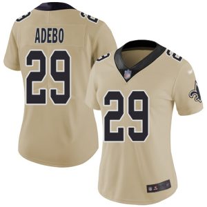 elite Saints #29 Paulson Adebo Gold Women's Stitched NFL Limited Inverted Legend Jersey