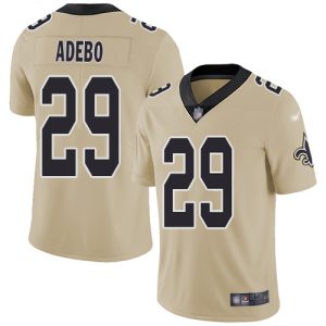 Saints #29 Paulson Adebo Gold Youth Stitched NFL Limited Inverted Legend Jersey