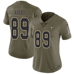 Saints #29 Paulson Adebo Olive Women's Stitched NFL Limited 2017 Salute To Service Jersey