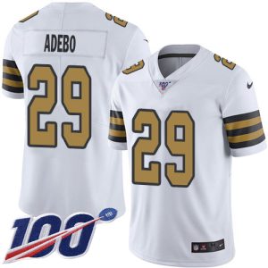 Saints #29 Paulson Adebo White Youth Stitched NFL Limited Rush 100th Season Jersey